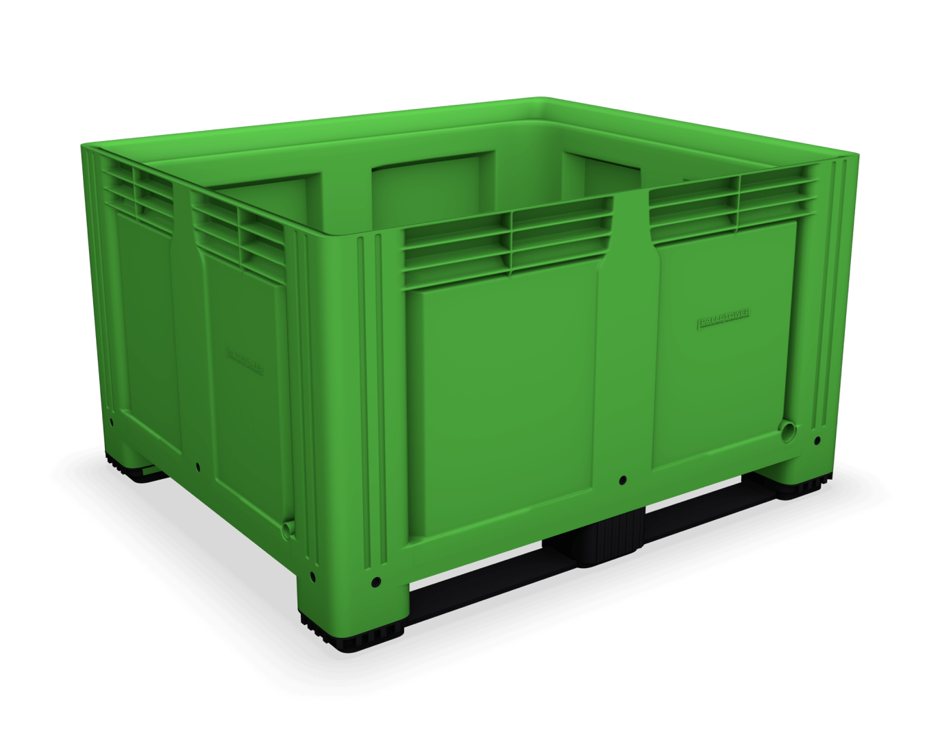 Green Plastic Box Pallet with Solid Sides