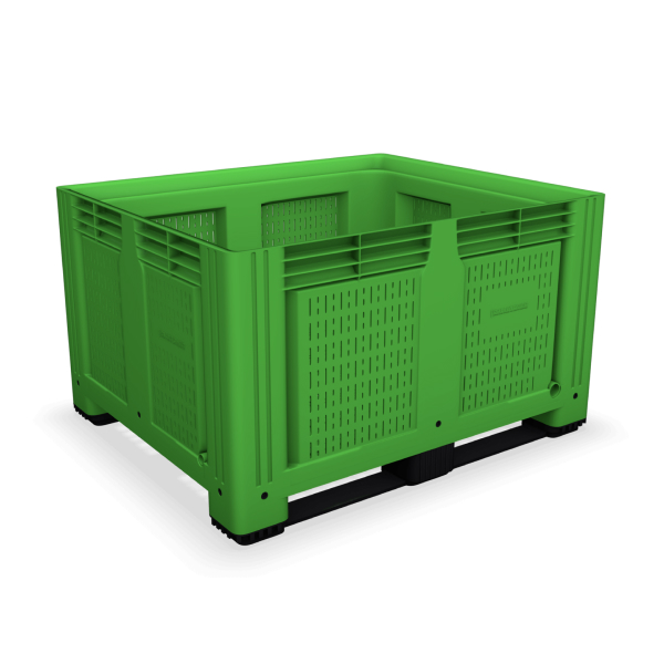 Green Plastic Box with Vented Sides