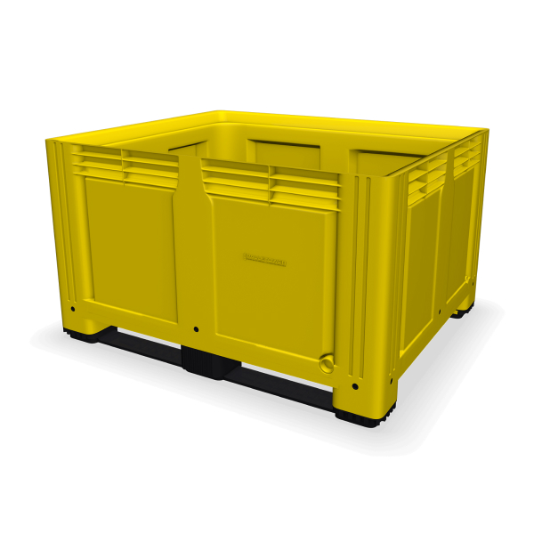 Yellow Plastic Box Pallet with Solid Sides