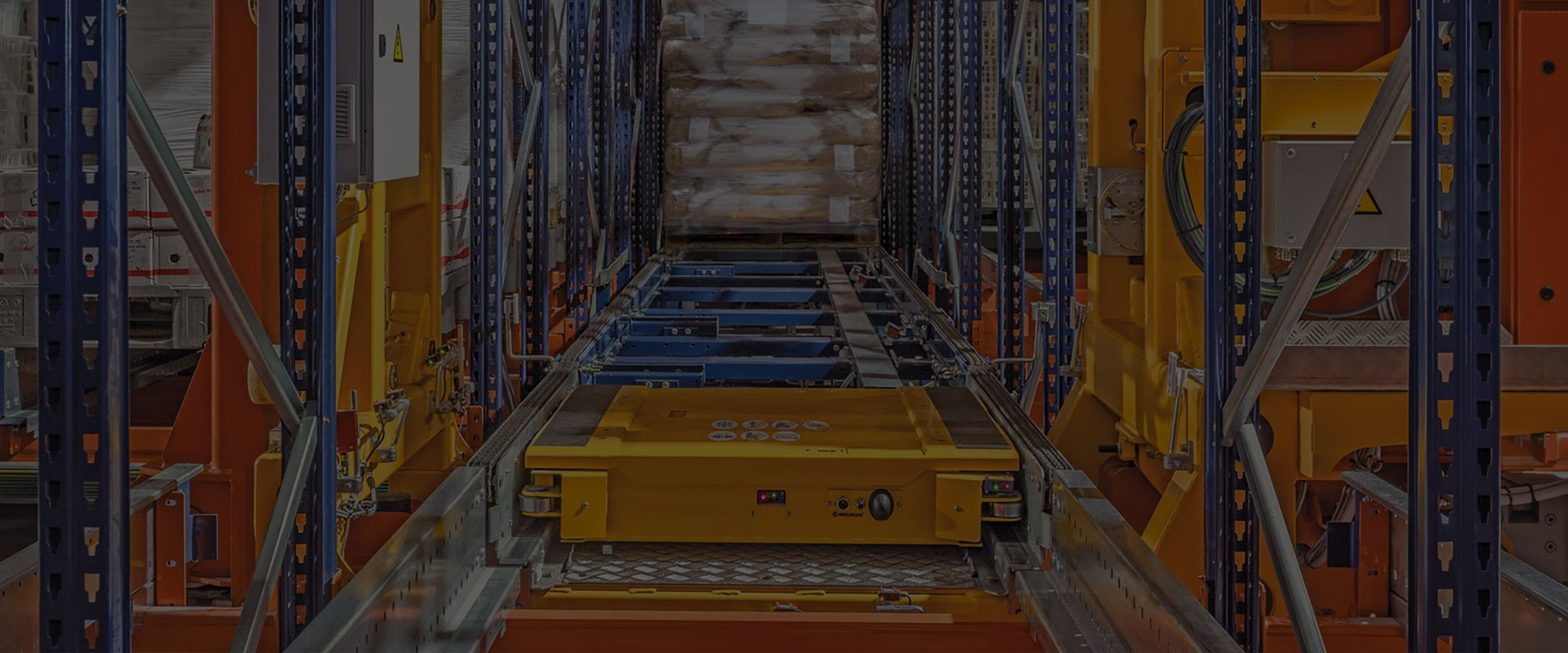 Automated Warehouse Racking machinery and racking at work.