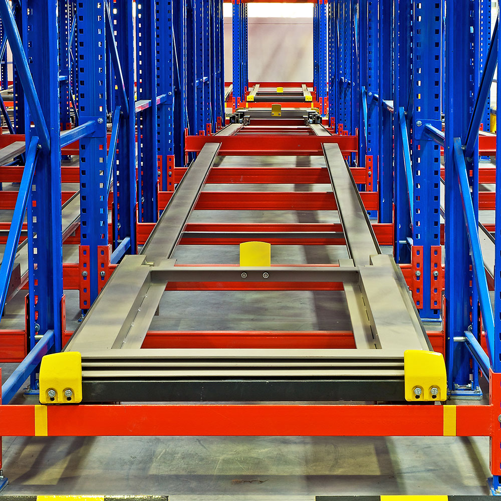 Shuttle racket image of new machinery in warehouse situ